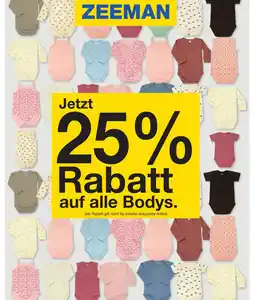 Zeeman ZEEMAN Jetzt 25% Rabatt auf alle Bodys. Angebot