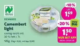 Biomarkt DENNREE Camembert light Angebot