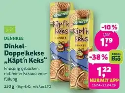 Biomarkt DENNREE Dinkel- Doppelkekse ,,Käpt'n Keks" Angebot