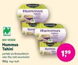 Biomarkt BIO-VERDE Hummus Tahini Angebot