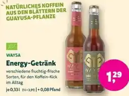Biomarkt WAYSA Energy-Getränk Angebot