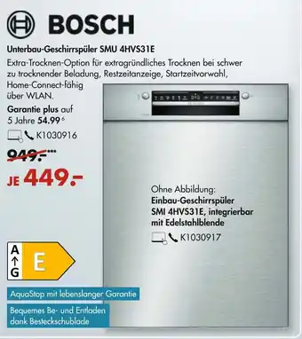 Galeria Bosch Unterbau Geschirrspüler SMU 4HVS31E Angebot