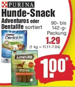 Edeka PURINA Hunde-Snack Adventuros oder Dentalife Angebot