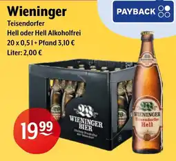 Getränke Hoffmann Wieninger Teisendorfer Hell oder Hell Alkoholfrei Angebot