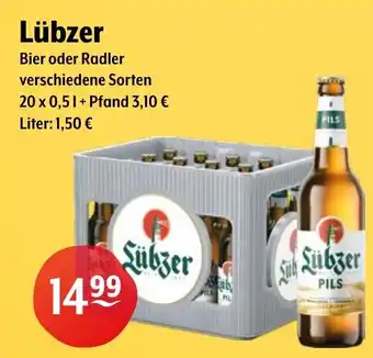 Getränke Hoffmann Lübzer Bier oder Radler Angebot