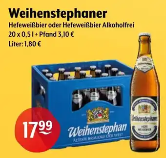 Getränke Hoffmann Weihenstephaner Hefeweiẞbier oder Hefeweiẞbier Alkoholfrei Angebot