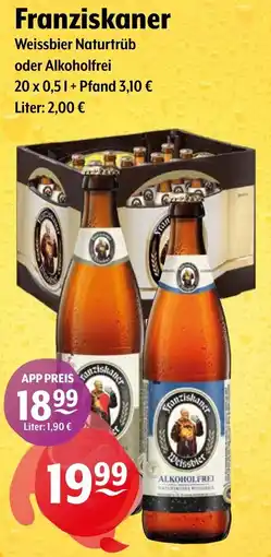 Getränke Hoffmann Franziskaner Weissbier Naturtrüb oder Alkoholfrei Angebot