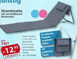 Sonderpreis Baumarkt Strandmatte mit verstellbarem Rückenteil Angebot