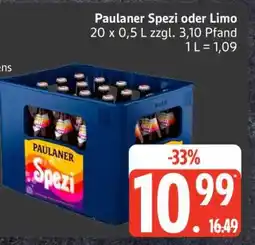 Edeka Paulaner Spezi oder Limo Angebot