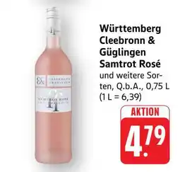 Edeka Württemberg Cleebronn & Güglingen Samtrot Rosé Angebot