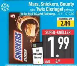 Edeka Mars, Snickers, Bounty oder Twix Eisriegel gefroren Angebot