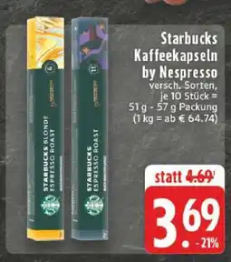 Edeka Starbucks Kaffeekapseln by Nespresso Angebot