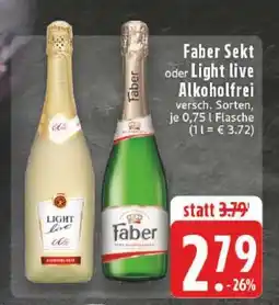 Edeka Faber Sekt oder Light Live alkoholfrei Angebot