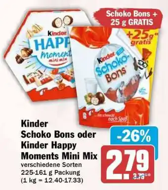 HIT Kinder Schoko Bons oder Kinder Happy Moments Mini Mix Angebot