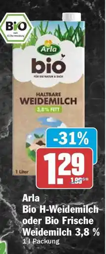 HIT Arla Bio H-Weidemilch oder Bio Frische Weidemilch 3,8 % Angebot