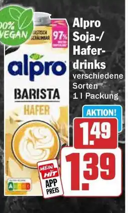 HIT Alpro Soja-/Haferdrinks Angebot