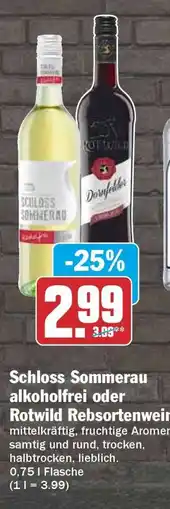HIT Schloss Sommerau alkoholfrei oder Rotwild Rebsortenwein Angebot