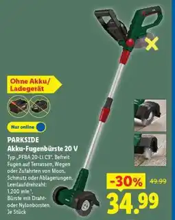 Lidl PARKSIDE Akku-Fugenbürste 20 V Angebot
