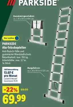 Lidl PARKSIDE Alu-Teleskopleiter Angebot
