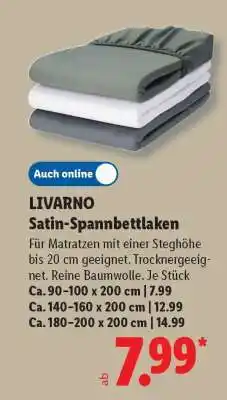 Lidl Livarno Satin-Spannbettlaken Angebot