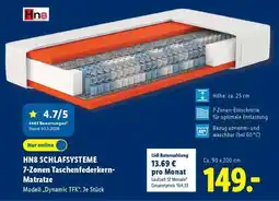 Lidl Hn8 Schlafsysteme 7-Zonen Taschenfederkern-Matratze Angebot