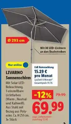 Lidl Livarno Sonnenschirm Angebot