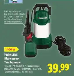 Lidl Parkside Klarwasser- Tauchpumpe Angebot