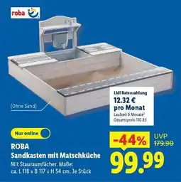 Lidl ROBA Sandkasten mit Matschküche Angebot