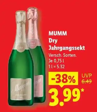 Lidl Mumm Dry Jahrgangssekt Angebot