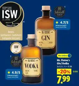 Lidl Mr. Finton’s Gin/Vodka Angebot
