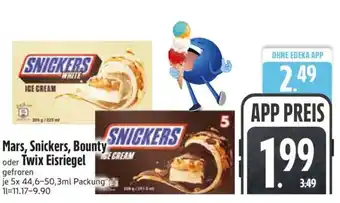 Edeka Mars, Snickers, Bounty oder Twix Eisriegel Angebot