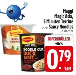 Edeka Maggi Magic Asia, 5 Minuten Terrine oder Saucy Noodles Angebot