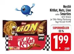 Edeka Nestlé KitKat, Nuts, Lion oder Smarties Angebot