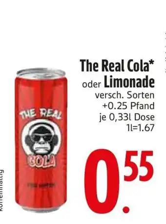 Edeka The Real Cola oder Limonade Angebot