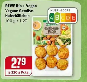 REWE Rewe Bio + Vegan Vegane Gemüse-haferbällchen Angebot