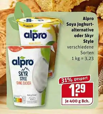 REWE Alpro Soya Joghurt-alternative Oder Skyr Style Angebot