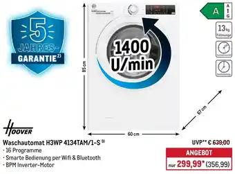 METRO HOOVER Waschautomat H3WP 4134TAM/1-S Angebot
