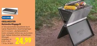 GRILLMEISTER Holzkohle-Klappgrill