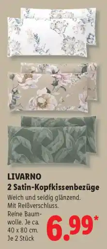 Lidl LIVARNO 2 Satin-Kopfkissenbezüge Angebot