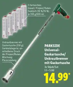 Lidl PARKSIDE Universal Gaskartusche / Unkrautbrenner mit Gaskartusche Angebot