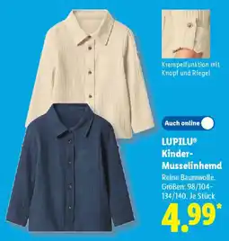 Lidl LUPILU Kinder Musselinhemd Angebot