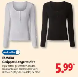 Lidl ESMARA Geripptes Langarmshirt Angebot