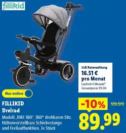Lidl FILLIKID Dreirad Angebot
