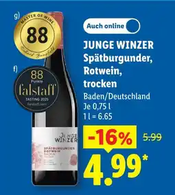 Lidl Junge winzer spätburgunder, rotwein, trocken Angebot
