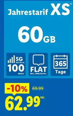 Lidl Jahrestarif xs Angebot
