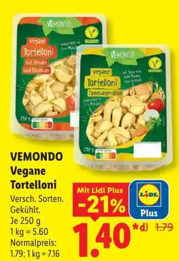 Lidl Vemondo vegane tortelloni mit tomate und basilikum Angebot