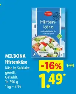 Lidl Milbona hirtenkäse Angebot