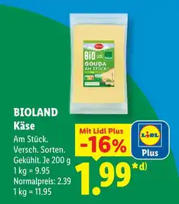 Lidl Bioland käse Angebot