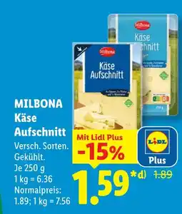 Lidl Milbona käse aufschnitt Angebot