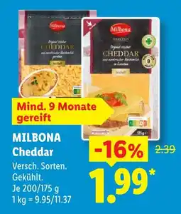 Lidl Milbona cheddar Angebot
